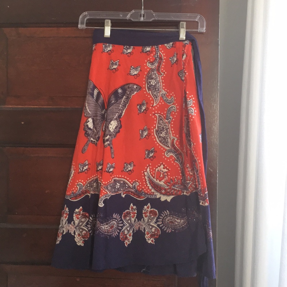 Beautiful patterned midi wrap skirt